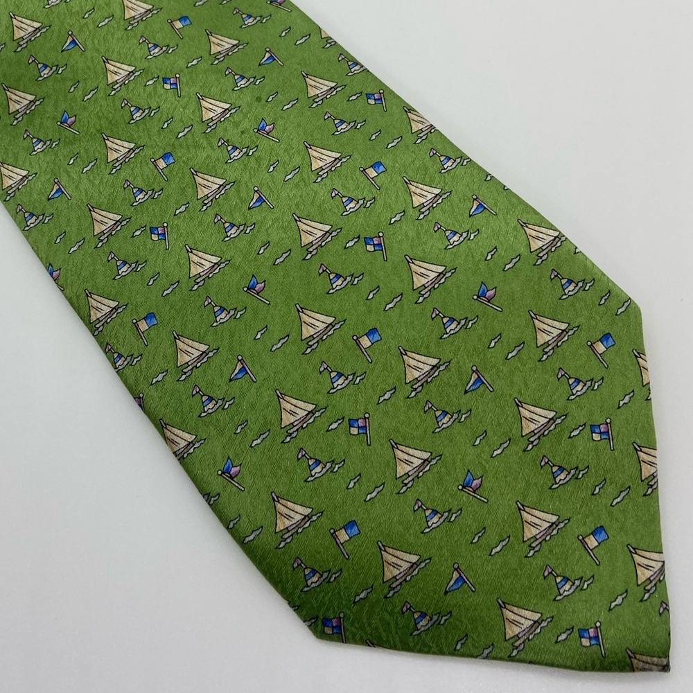 Pierre Cardin Silk Nautical Sailboat Tie 100% Silk